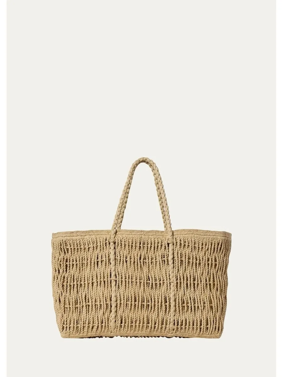 Georgica Tote Bag in Woven Raffia - 1