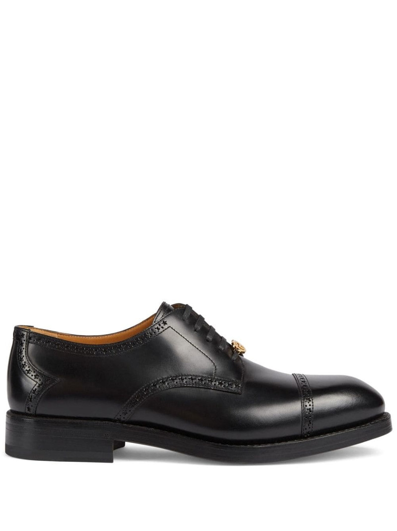 Interlocking G leather lace-up shoes - 1