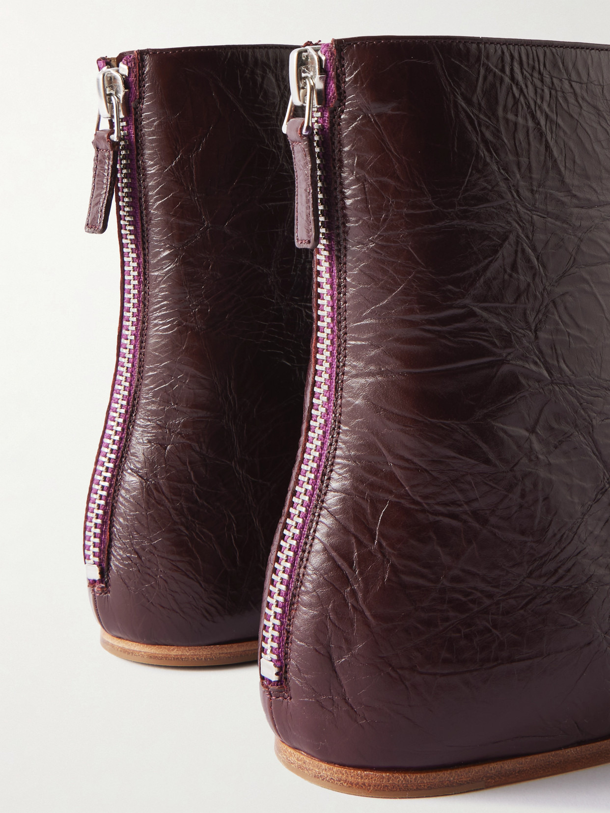 Luna Crinkled-leather Ankle Boots - 4