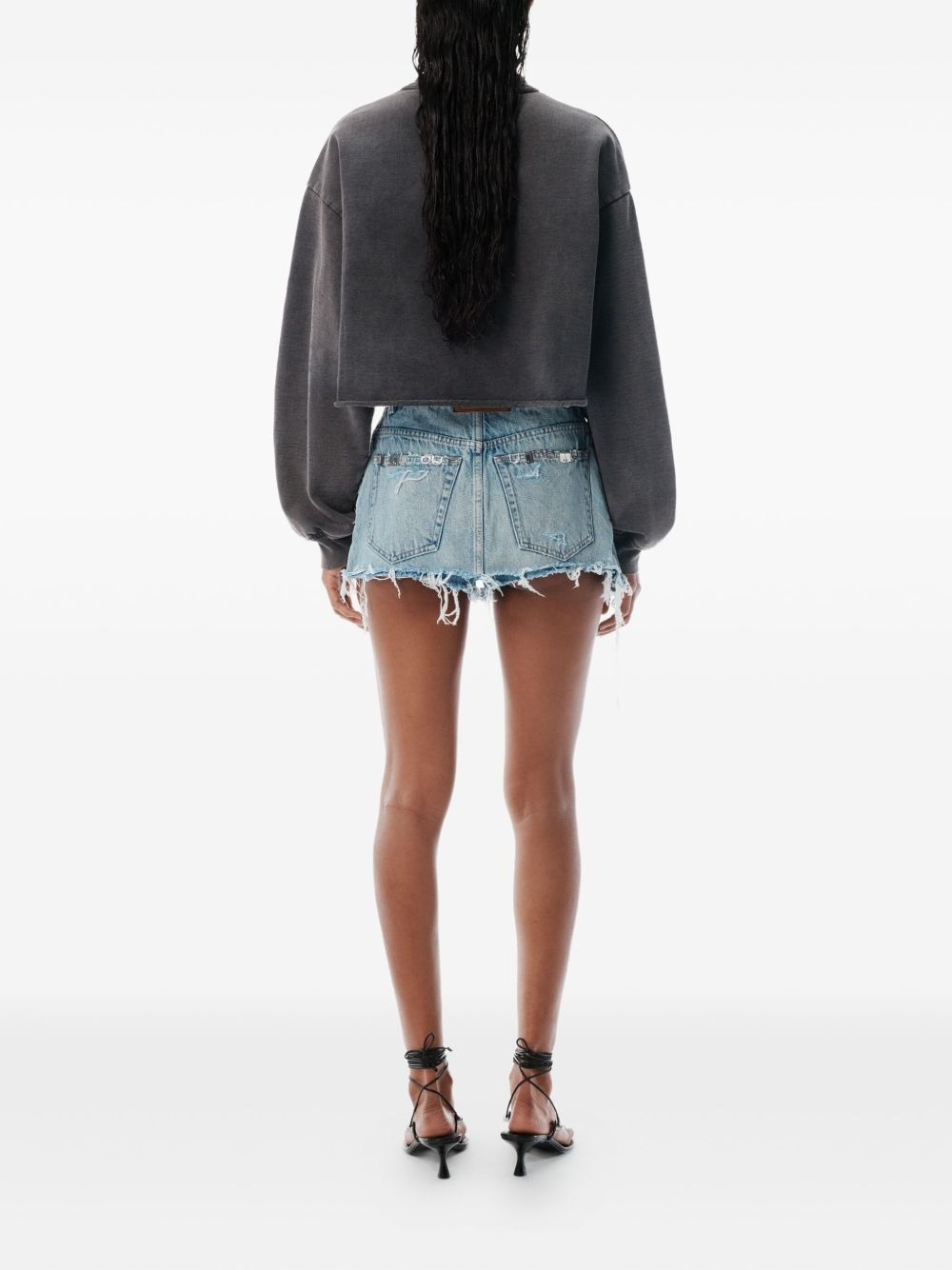 embroidered-logo cropped sweatshirt - 3