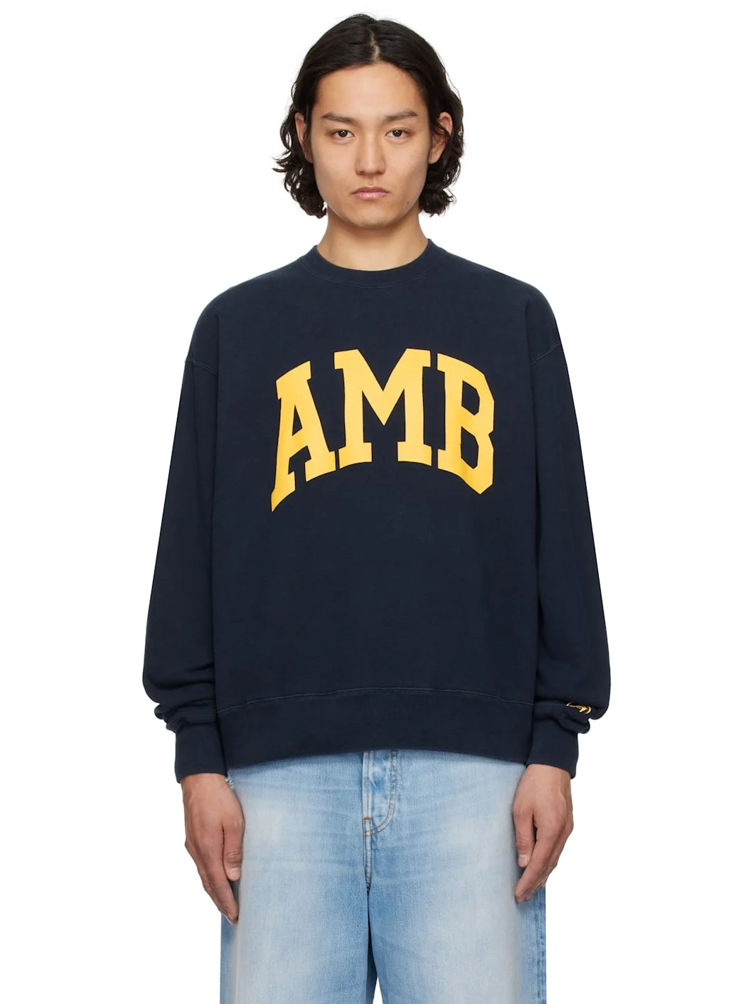 Navy 'AMB' Graphic Sweatshirt - 1