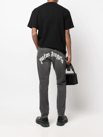 Palm Angels logo-print straight-leg jeans outlook