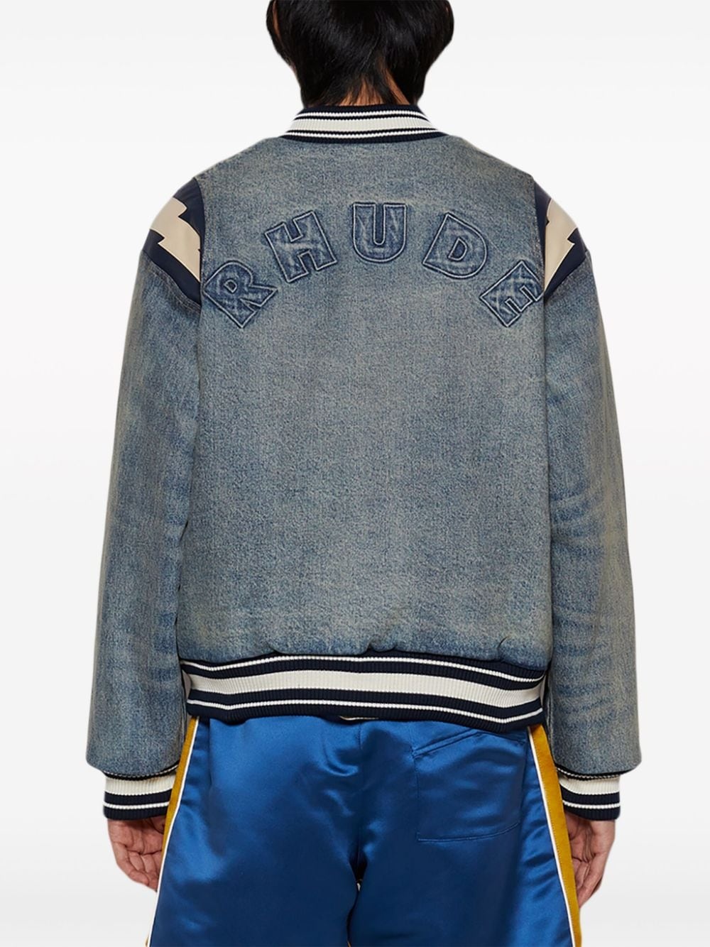 Lightening denim bomber jacket - 5
