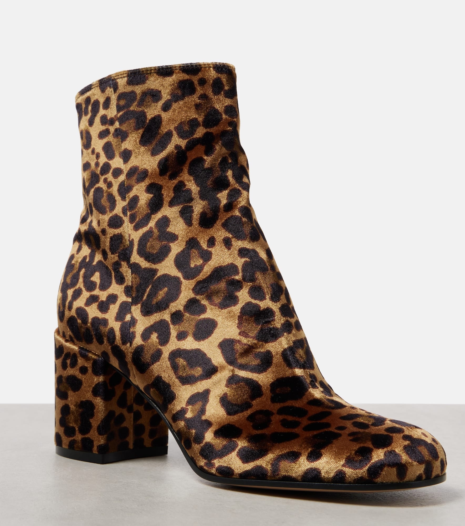 Joelle 70 leopard-print velvet ankle boots - 5