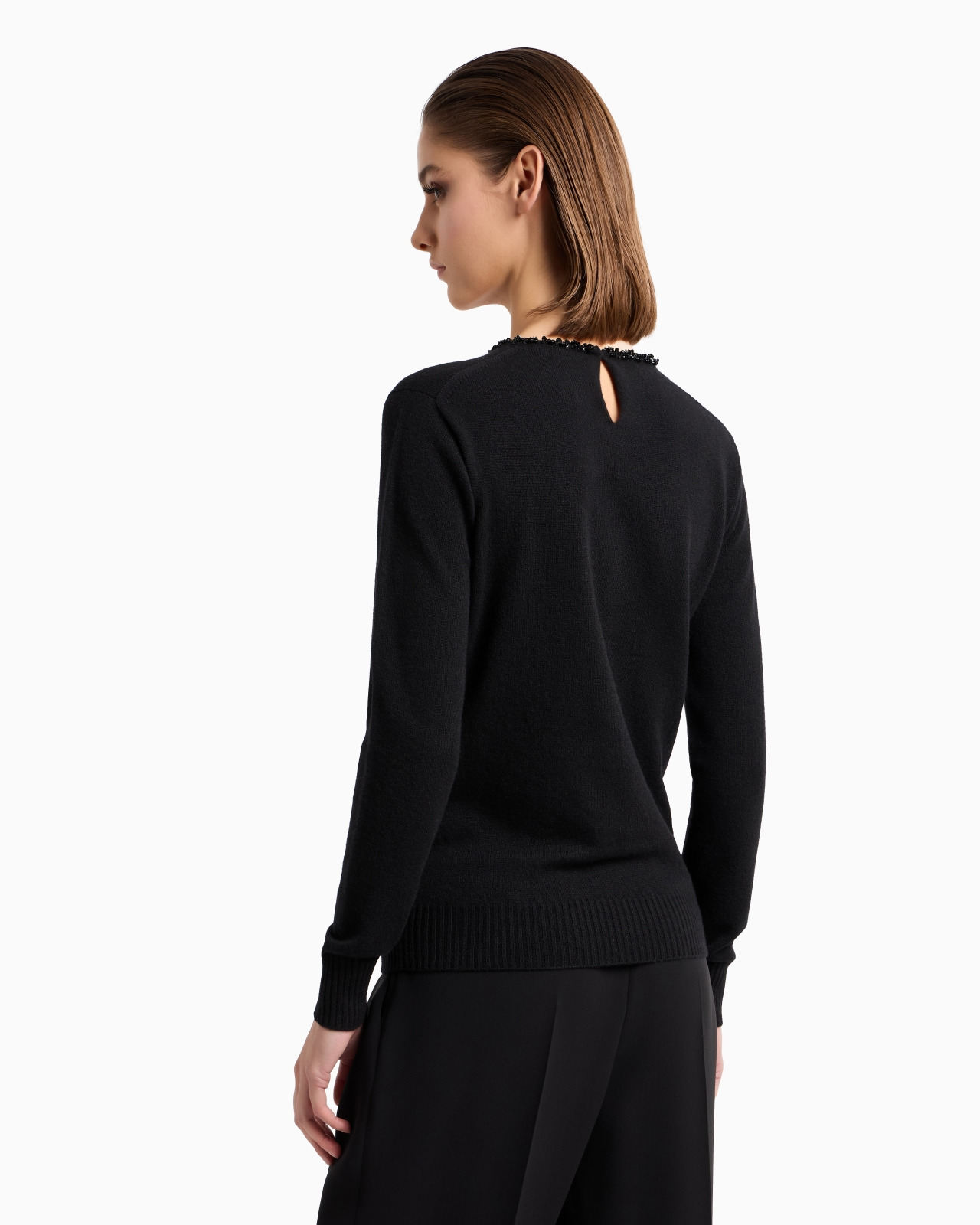 CASHMERE CREW-NECK JUMPER WITH EMBROIDERY - 3