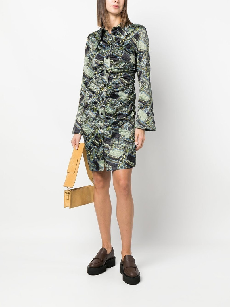 GANNI paisley-print button-up dress outlook