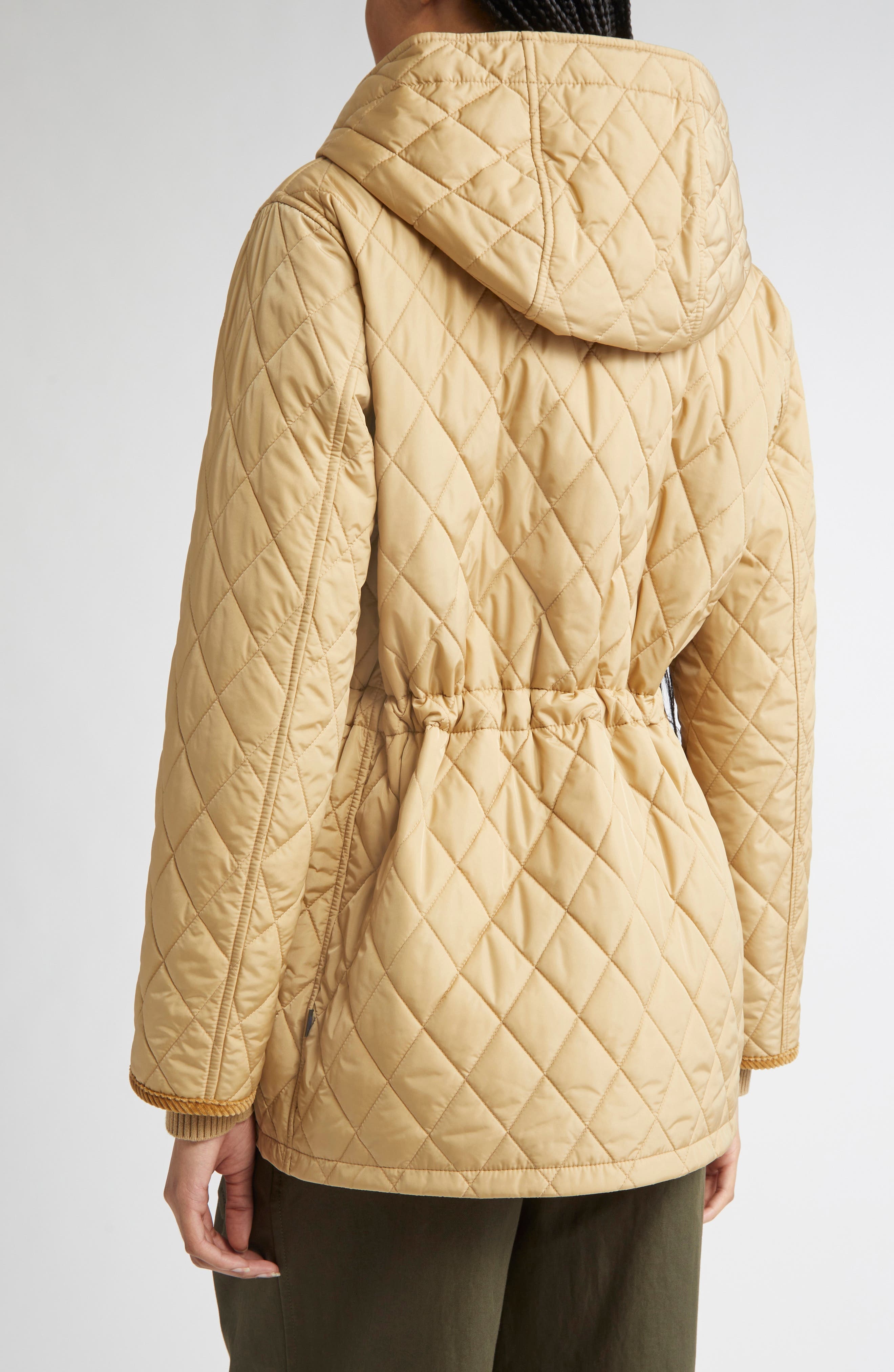 burberry Water Repellent Quilted Nylon Parka in Flax at Nordstrom - 3