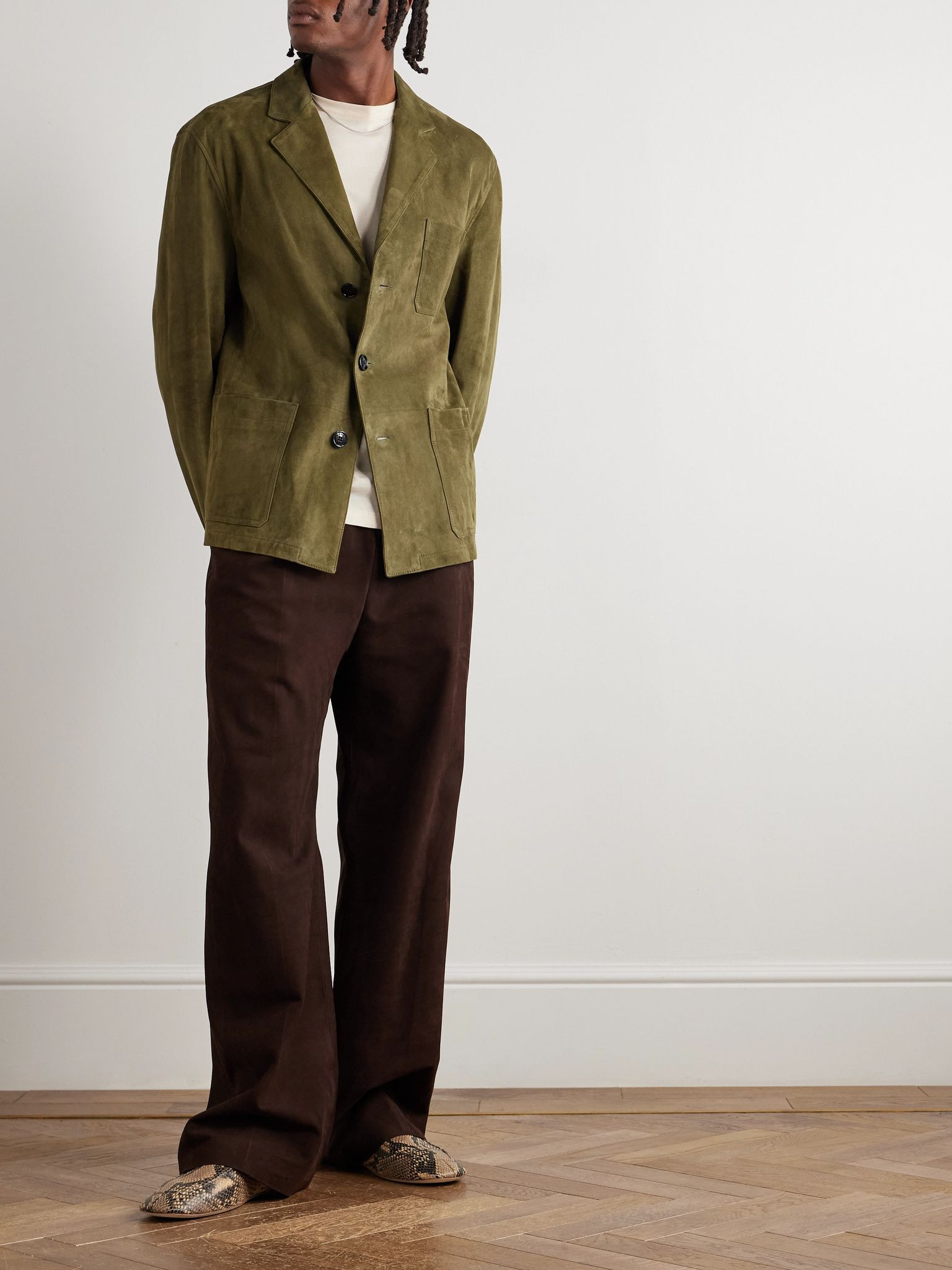 Suede Overshirt Green - 2