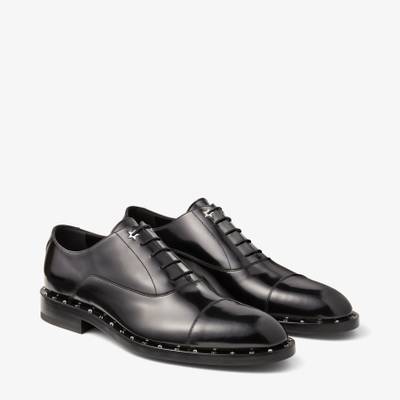 JIMMY CHOO Finnion
Black Brush-Off Leather Oxford Shoes with Star Studs outlook