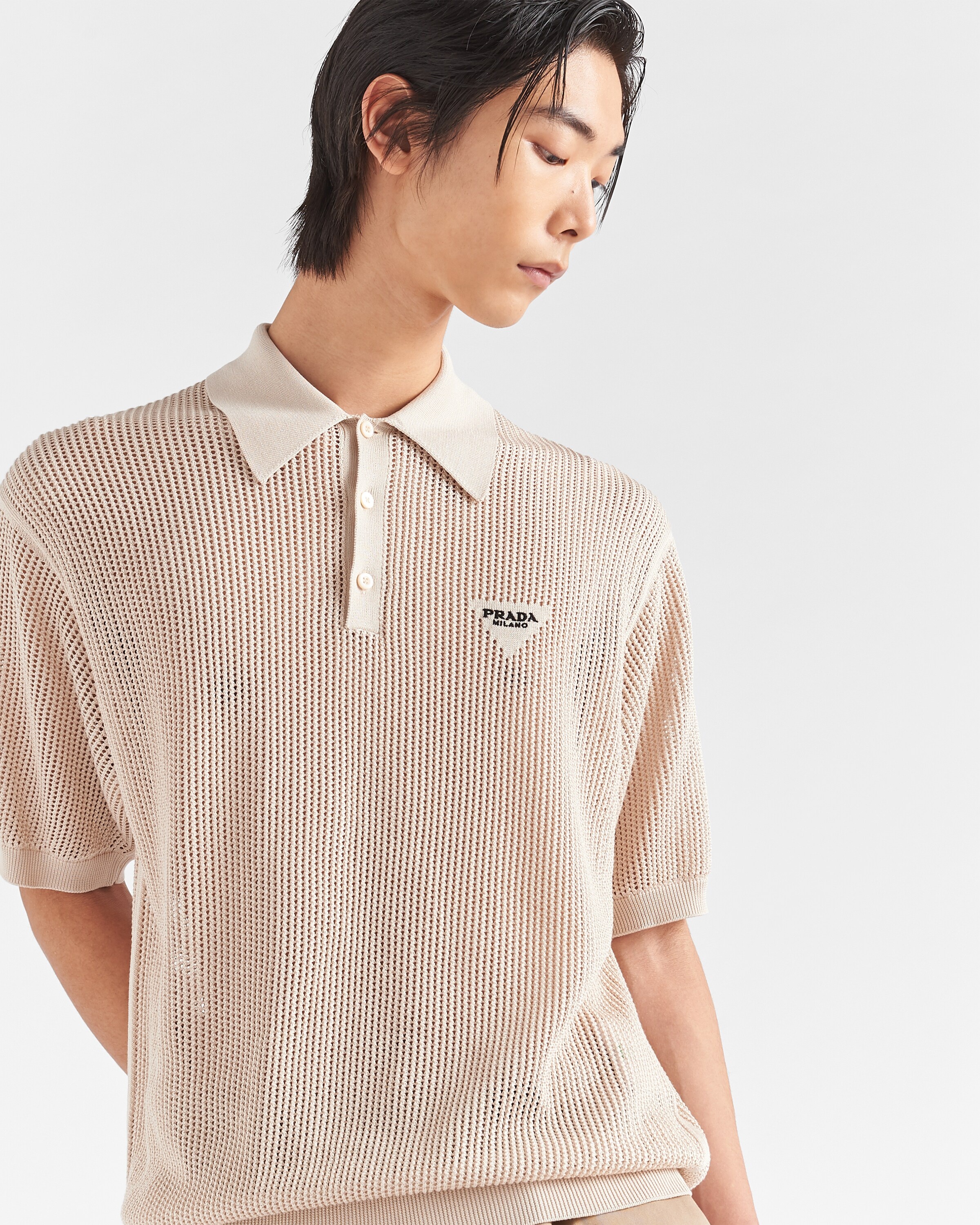 Cotton-silk polo shirt - 3