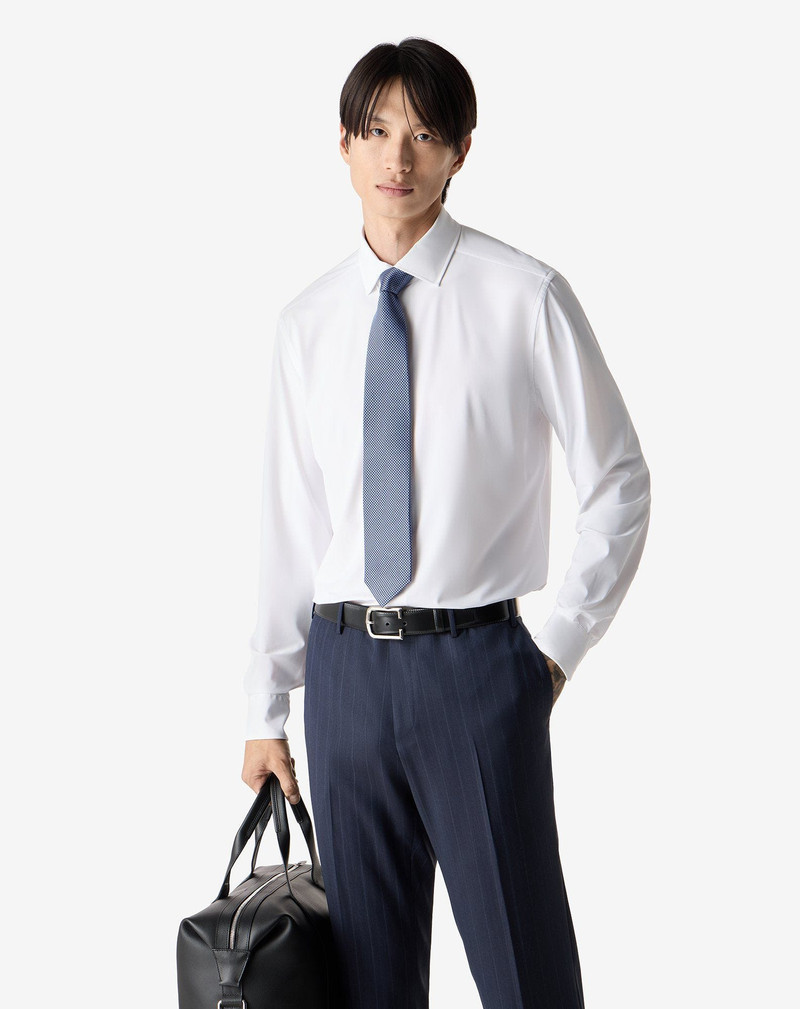 CORNELIANI White bi-elastic fabric shirt outlook