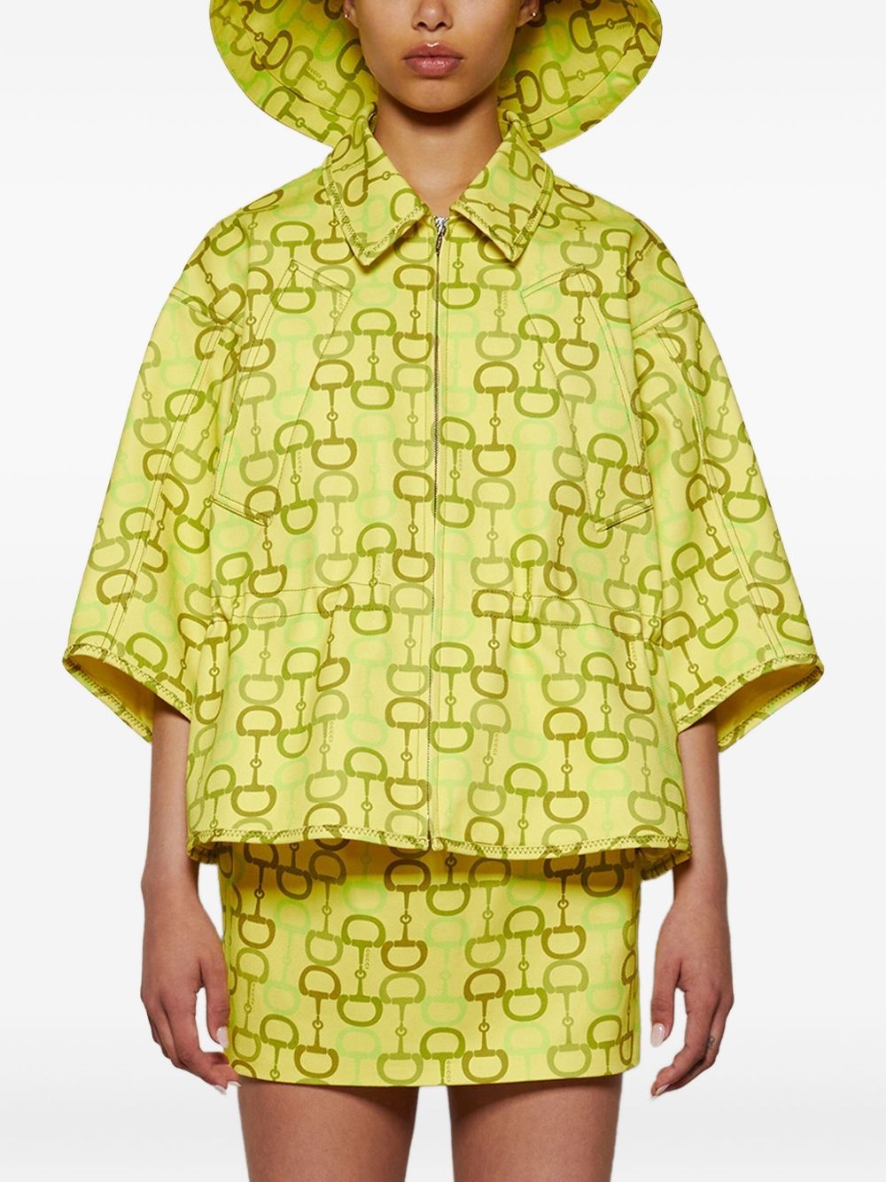 horsebit-print jacket - 3