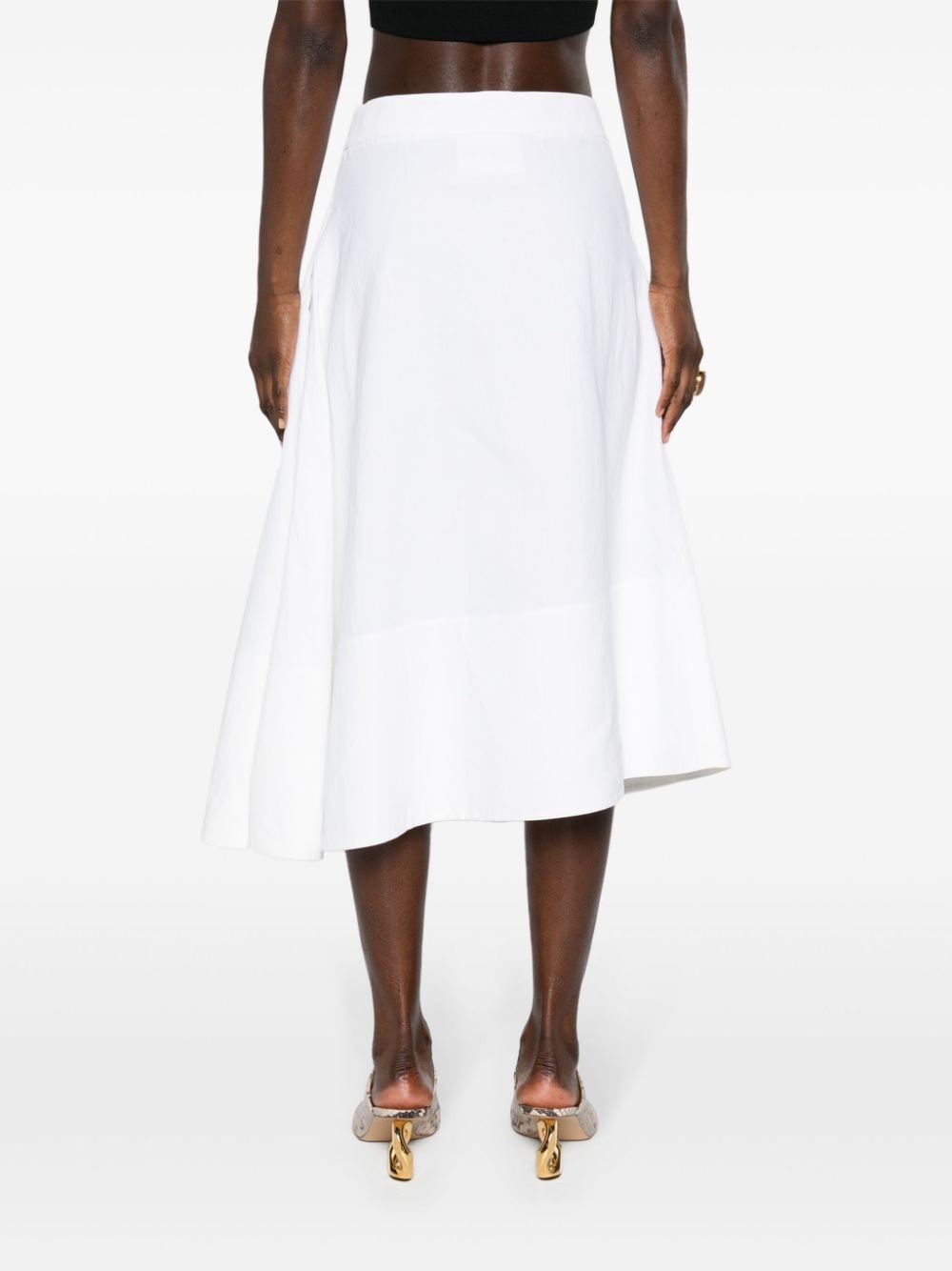 asymmetric linen midi skirt - 4