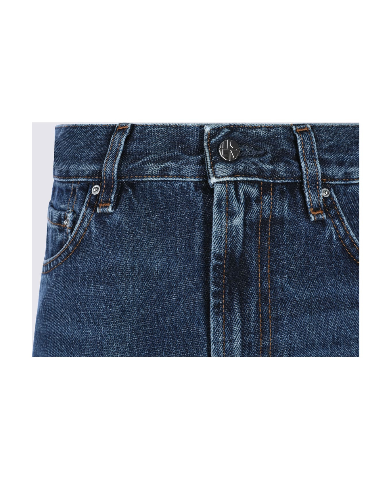 Dark Blue Cotton Jeans - 3