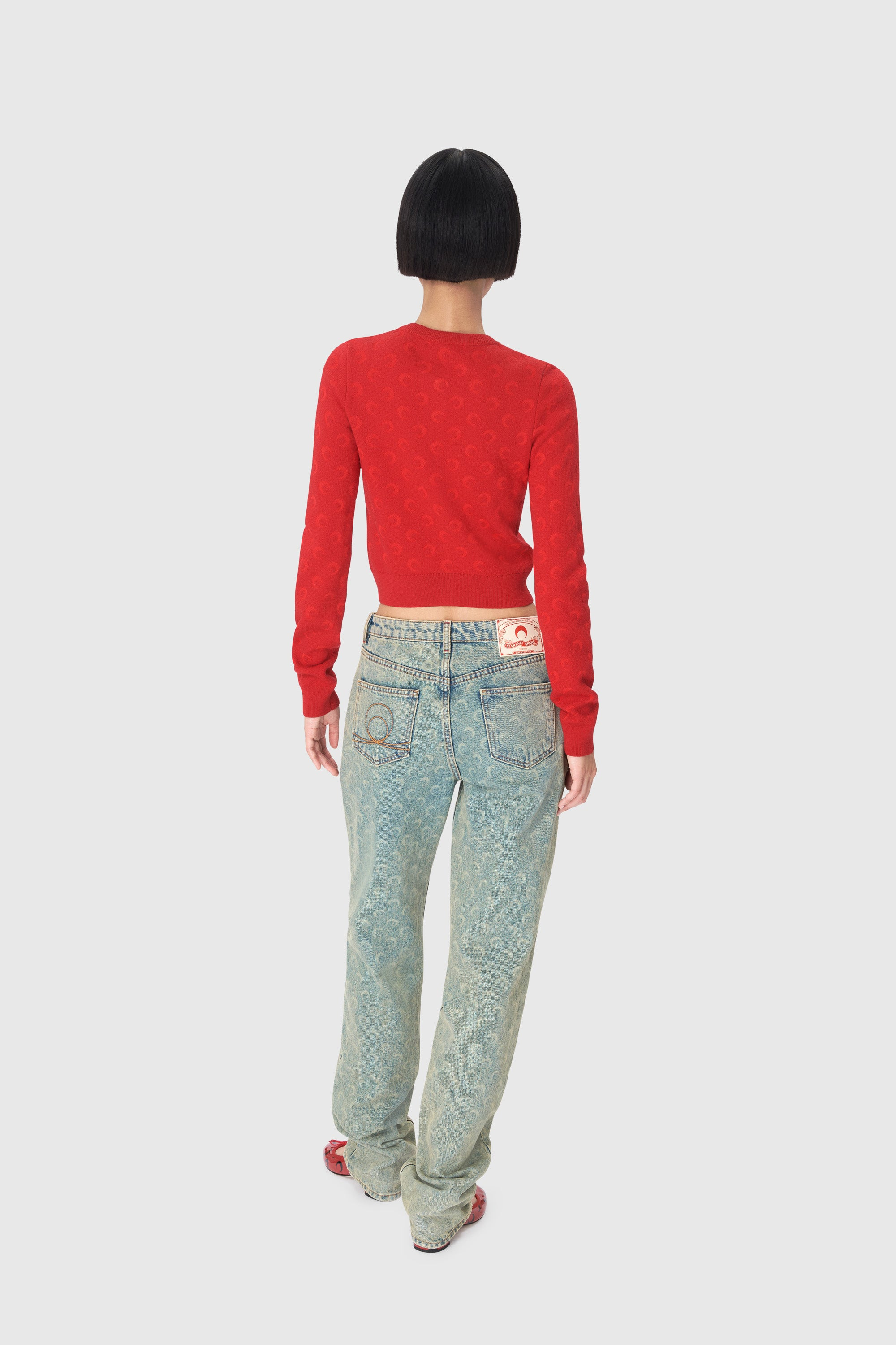 Moon Jacquard Knit Fitted Cardigan - 4