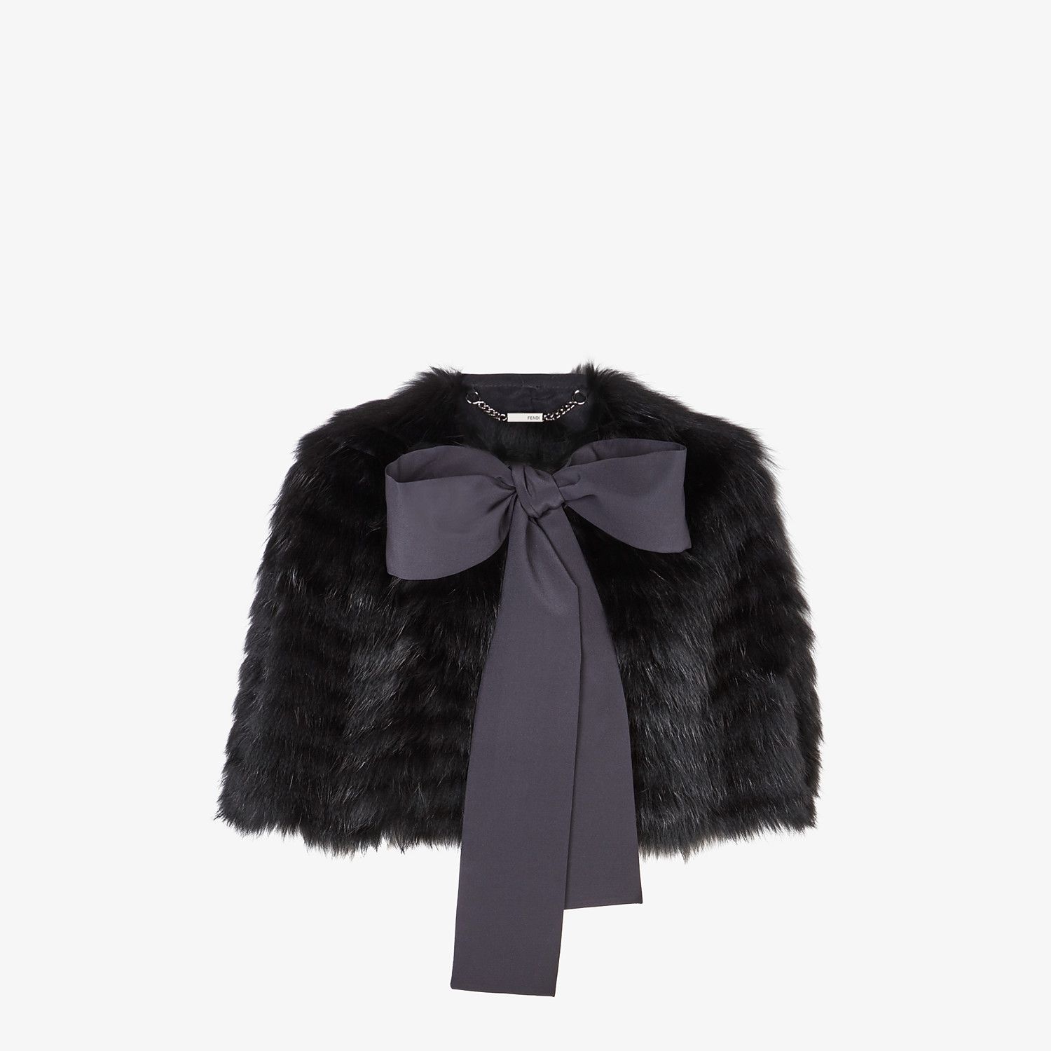 Black fox fur cape - 1