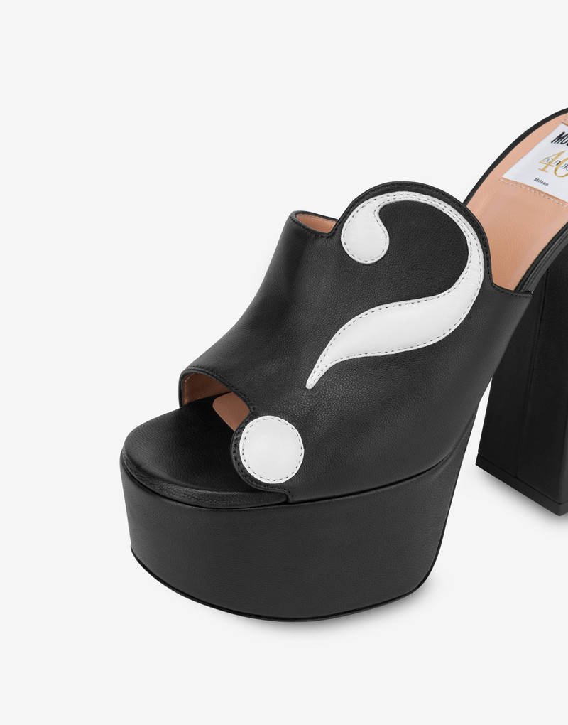 MOSCHINO SYMBOLS MULES WITH PLATFORM 6