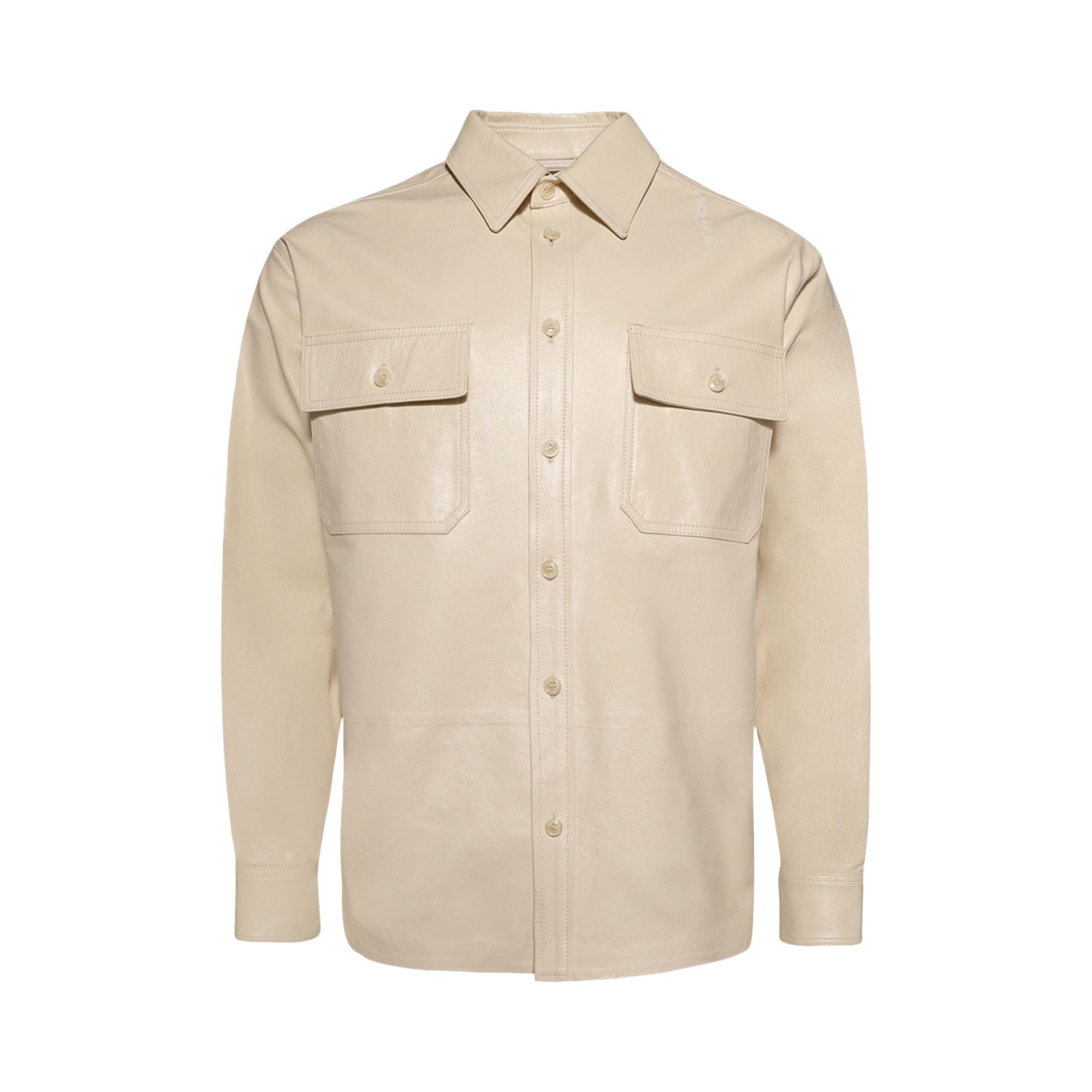 Marni Leather Shirt 'Limestone' - 1