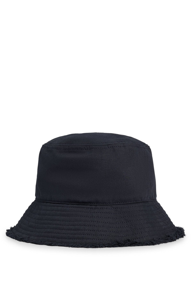 COTTON BUCKET HAT WITH LOGO AND FRINGING 3