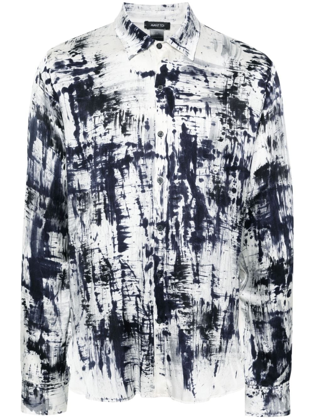 abstract-print shirt - 1