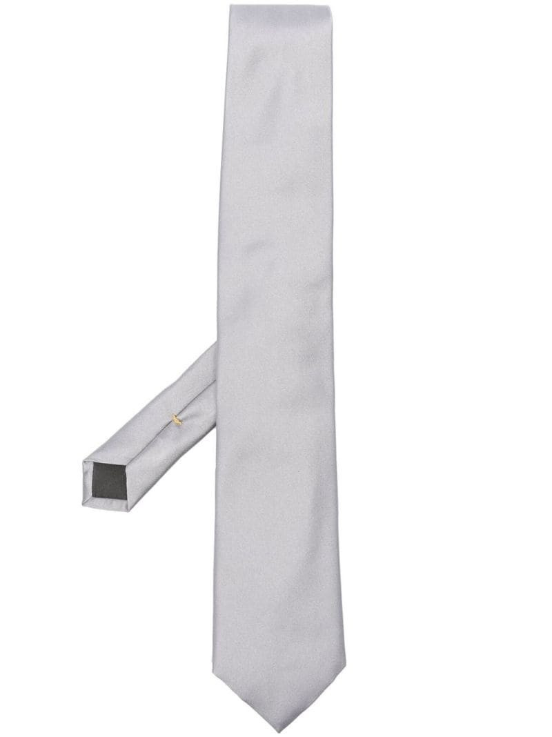 Canali plain silk tie outlook