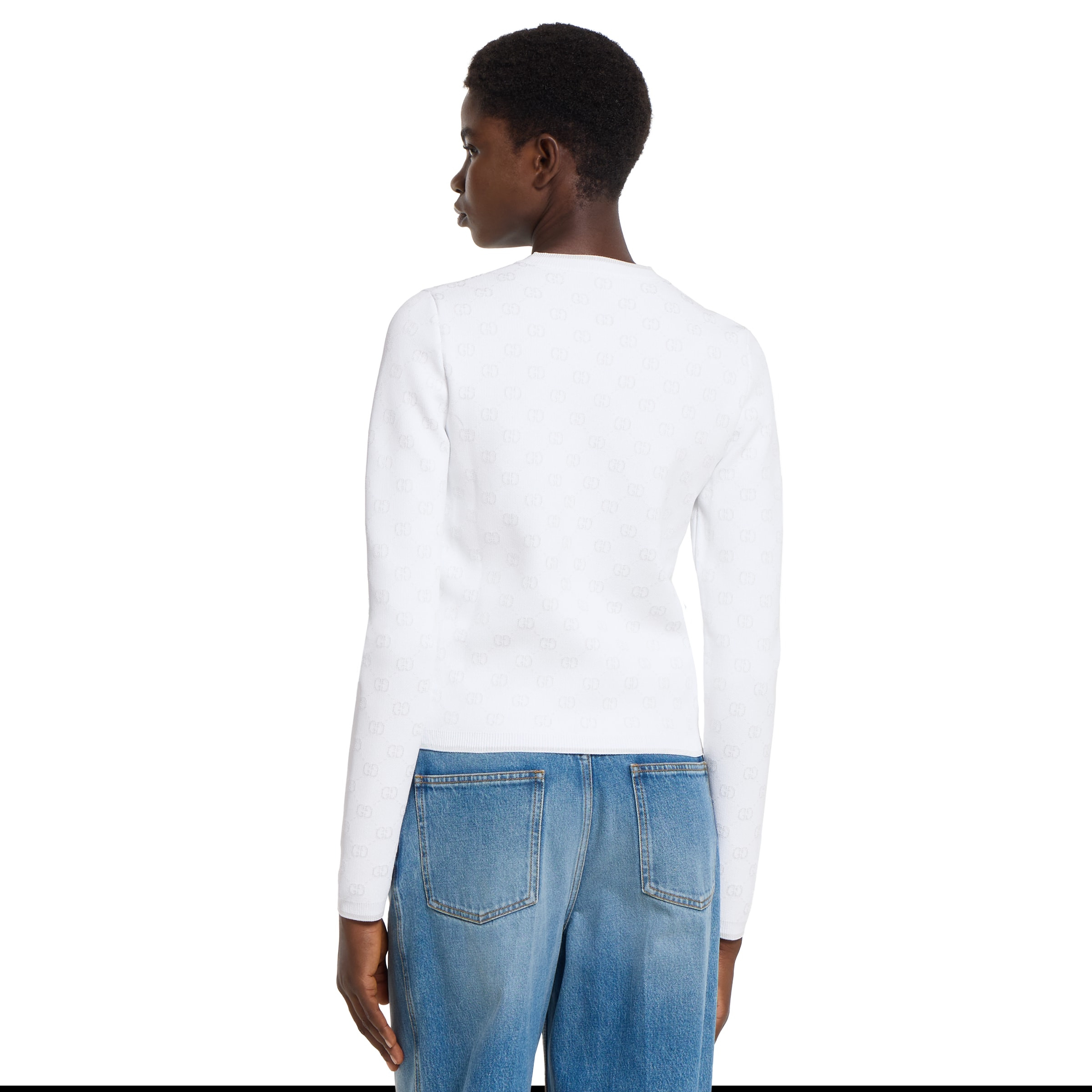 Stretch GG viscose jacquard cardigan - 4