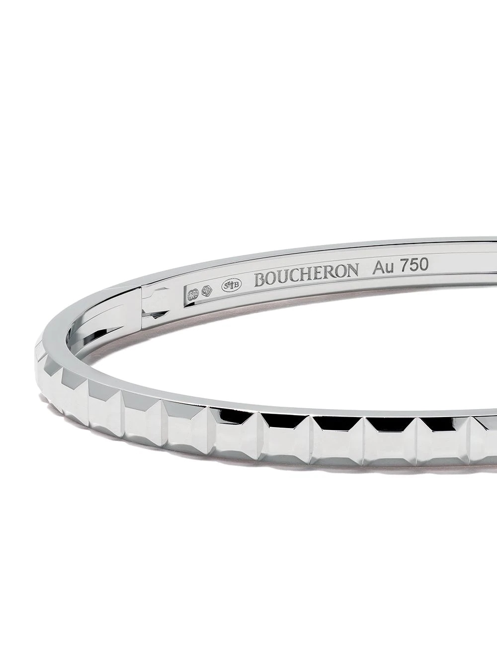 18kt white  gold Quatre Grosgrain bangle - 3