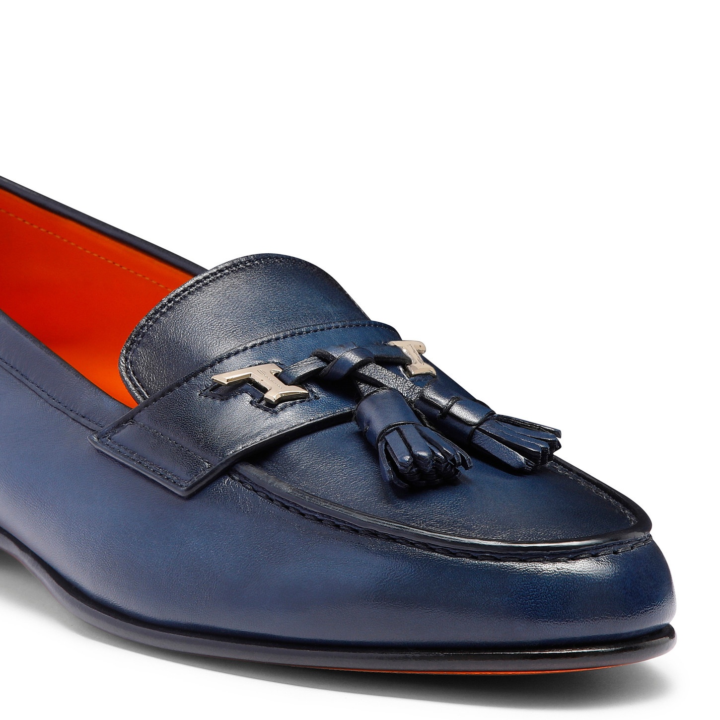 Men's blue leather Andrea tassel loafer - 6