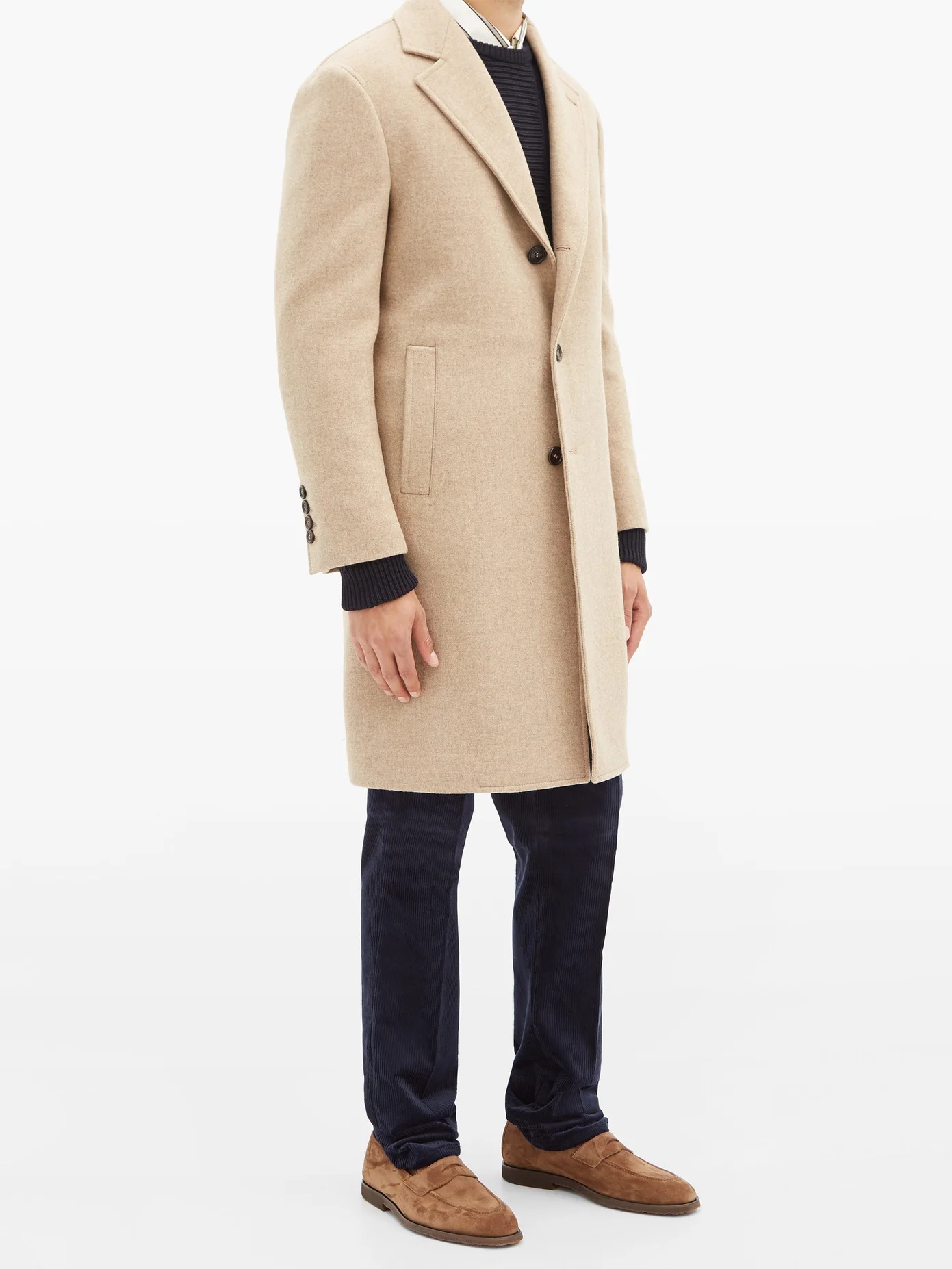 Single-breasted wool coat - 6