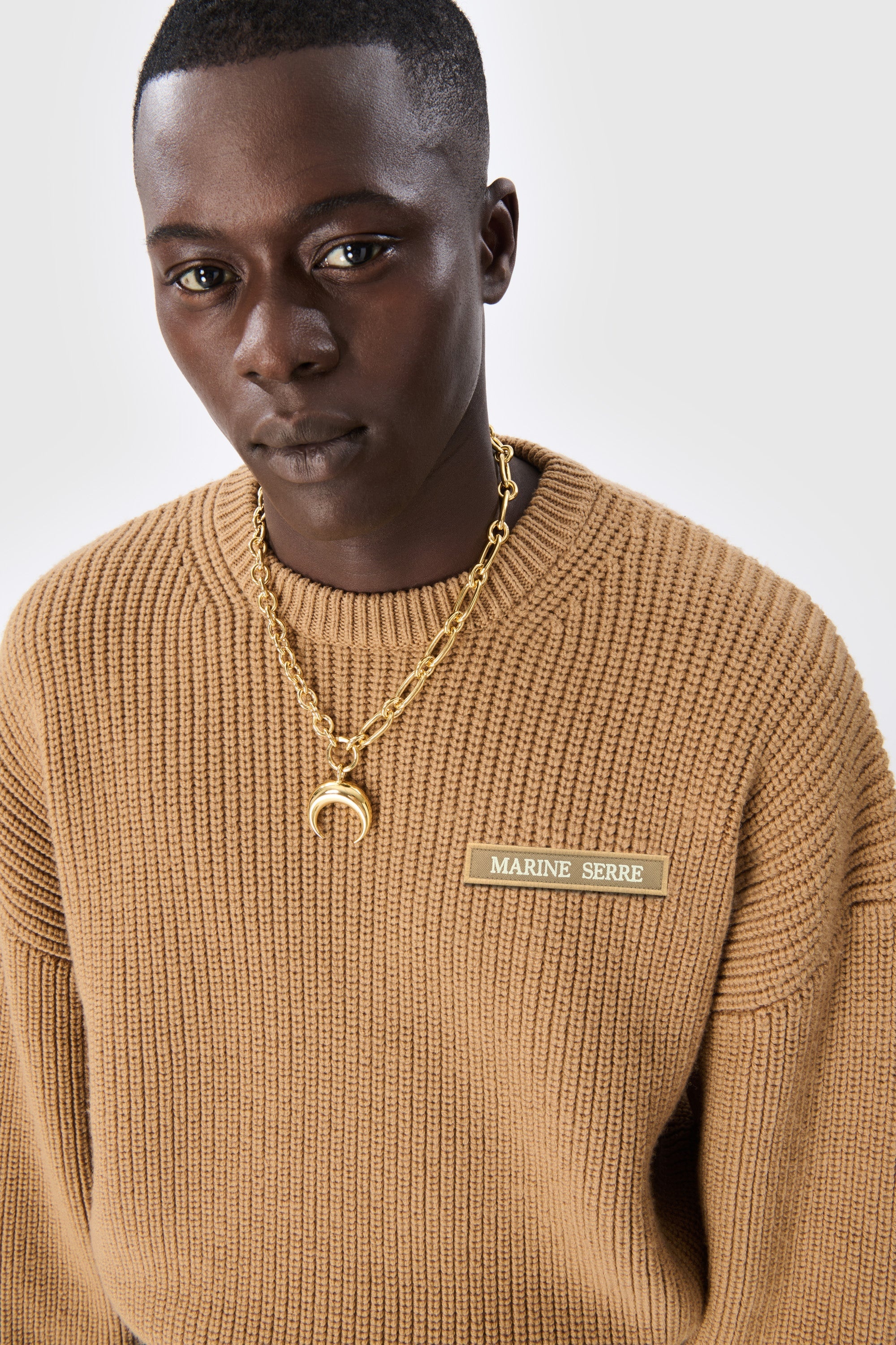 MS Half Cardigan Knit Crewneck Sweater - 4