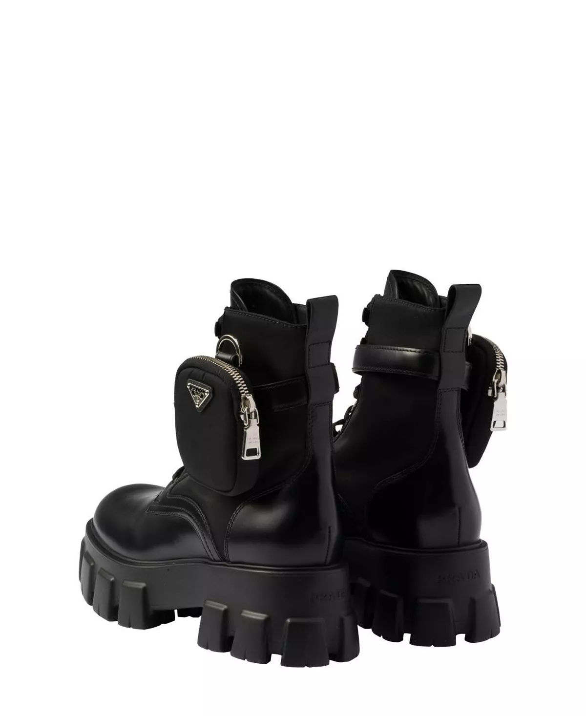 Women's Monolith Leather and Re-Nylon Boots with Pouch - 5