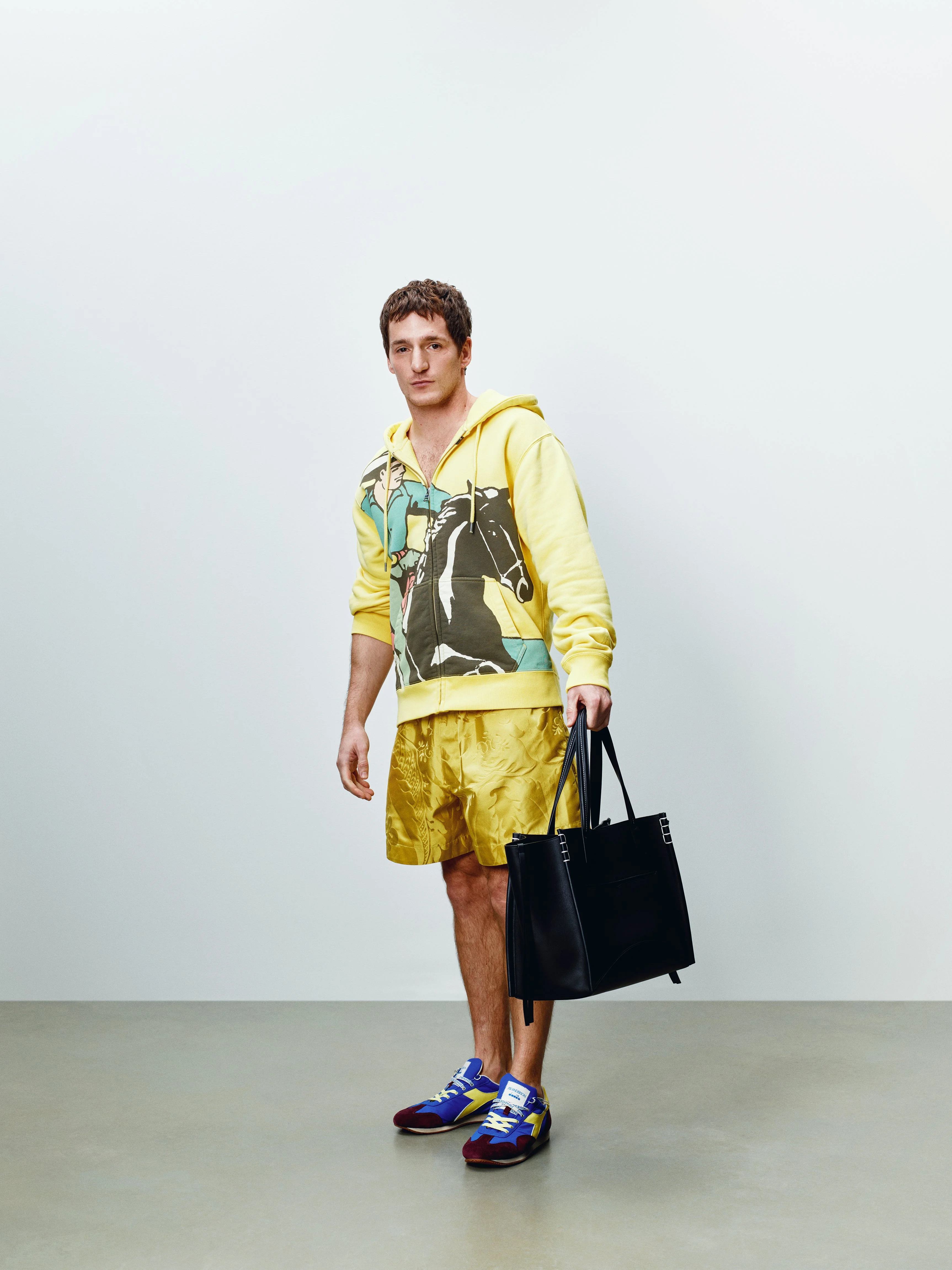 MENS COWBOY FRONT ZIP HOODIE IN LEMON - 1