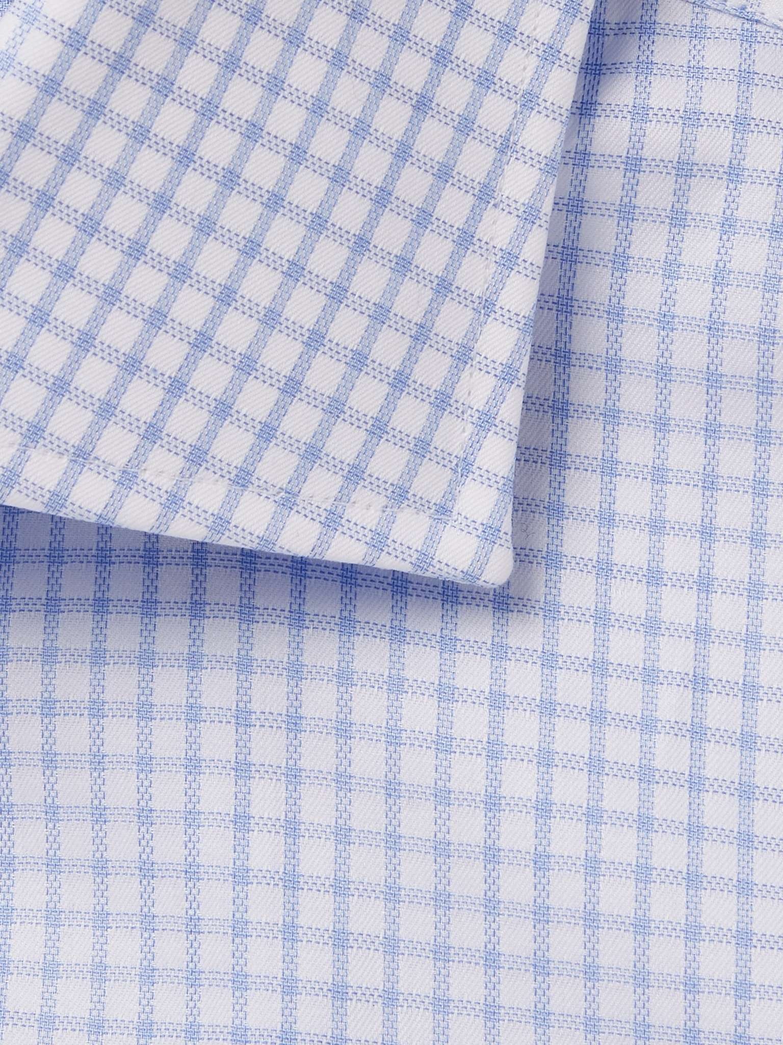 Cutaway-Collar Micro-Gingham Cotton Shirt - 2