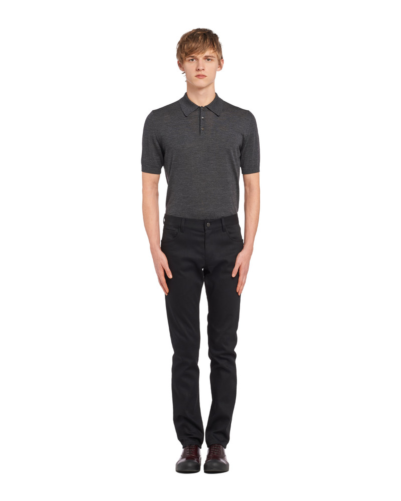 Prada Five-pocket stretch-denim trousers outlook