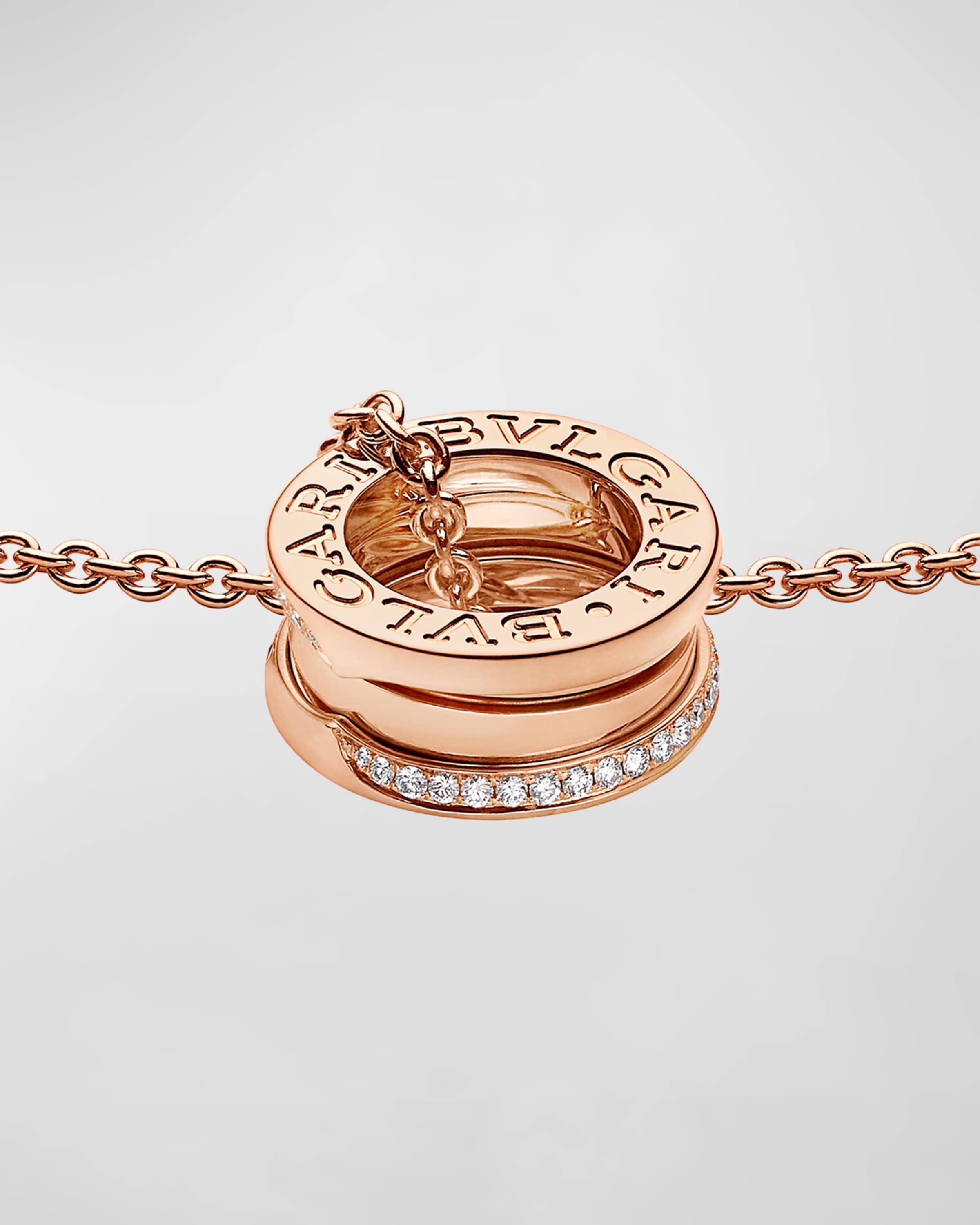 B.Zero1 Rose Gold Wave Diamond Pendant Necklace - 3