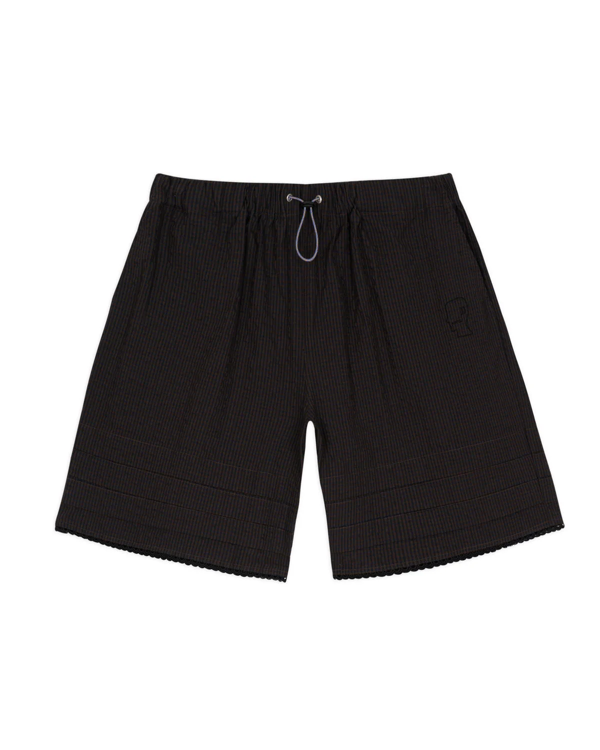 Gingham Shorts - Black - 1