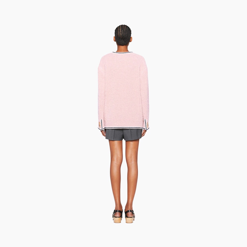 Single-breasted bouclé jacket - 4
