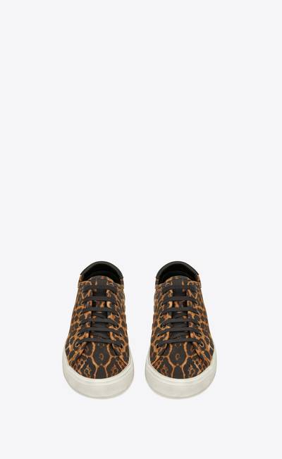 SAINT LAURENT malibu sneakers in leopard-print canvas and leather outlook