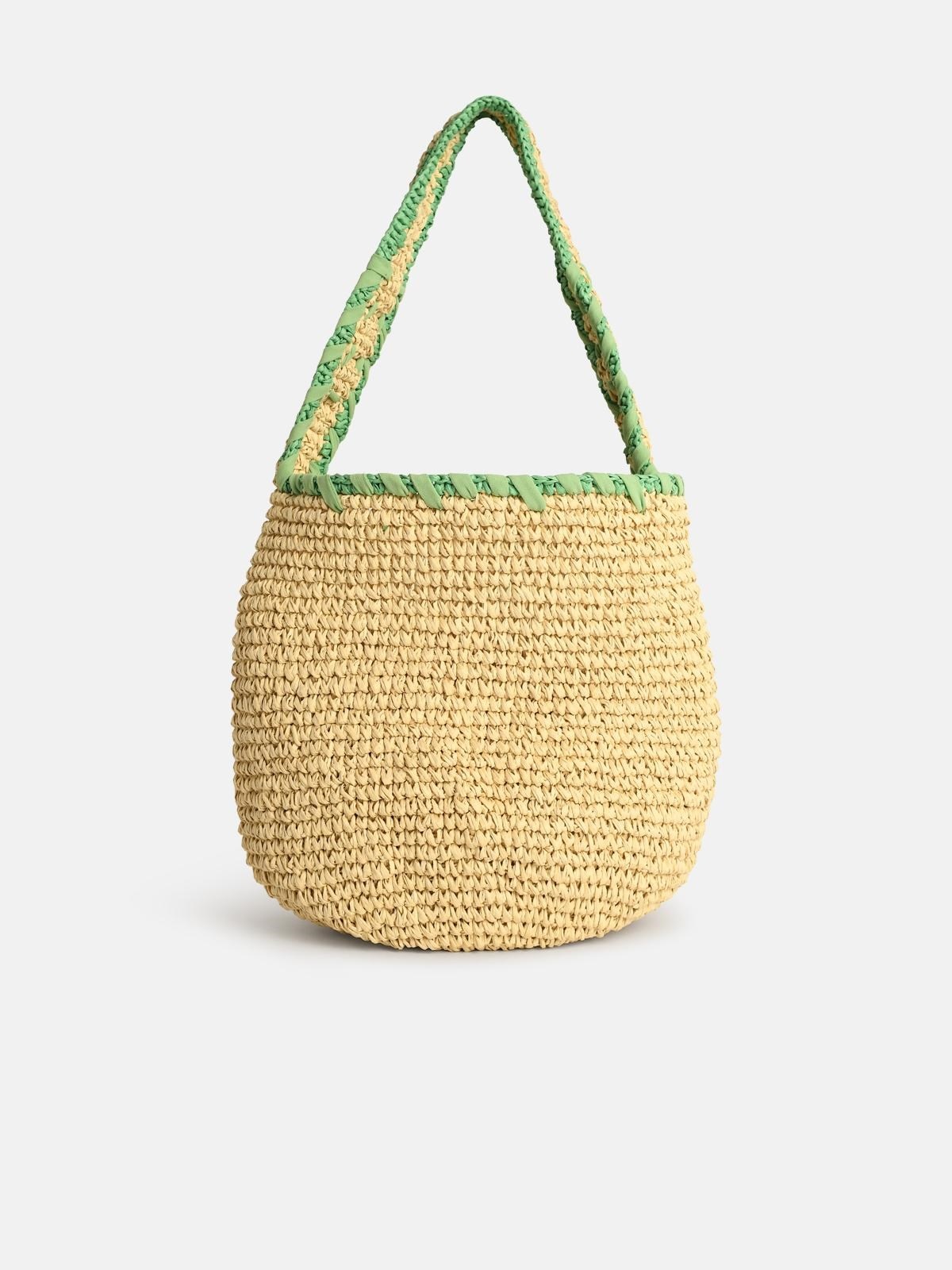 SMALL 'NASSA' BAG IN GREEN NATURAL RAFFIA - 3