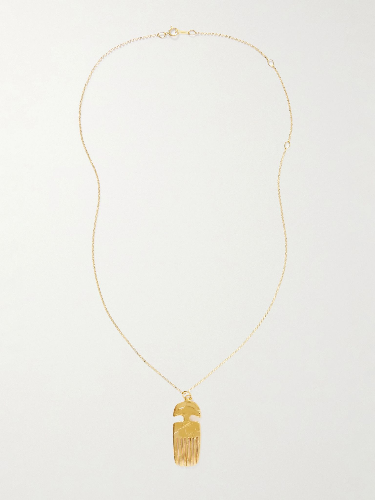 The Vanity Comb recycled gold-plated necklace Gold - 4