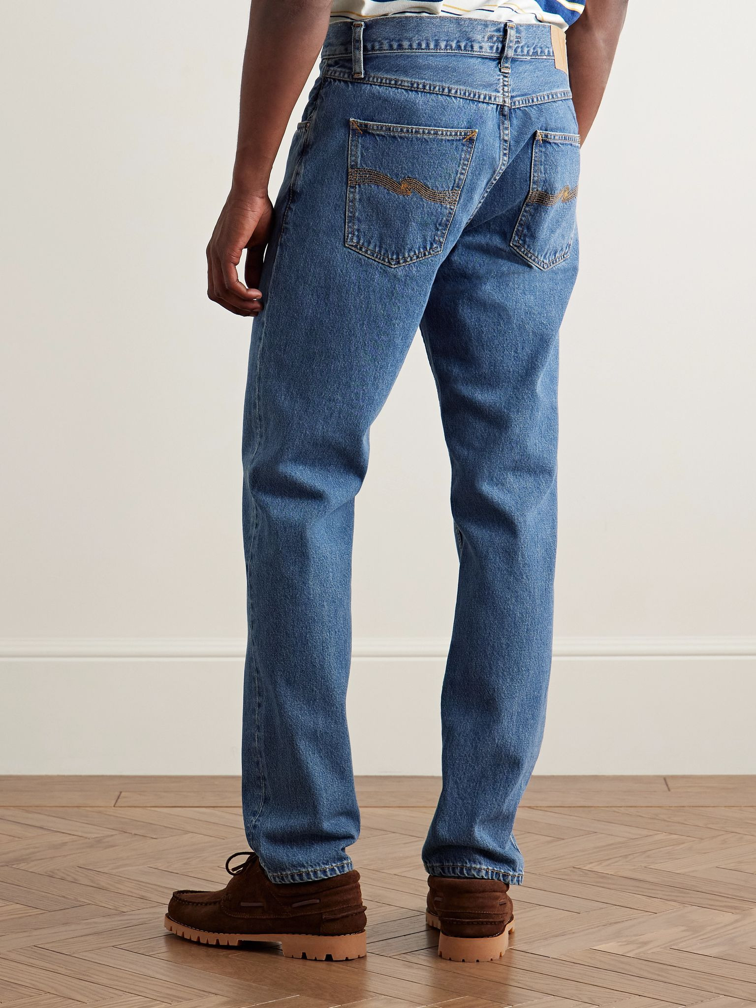 Gritty Jackson Slim-Fit Straight-Leg Organic Jeans Blue - 4