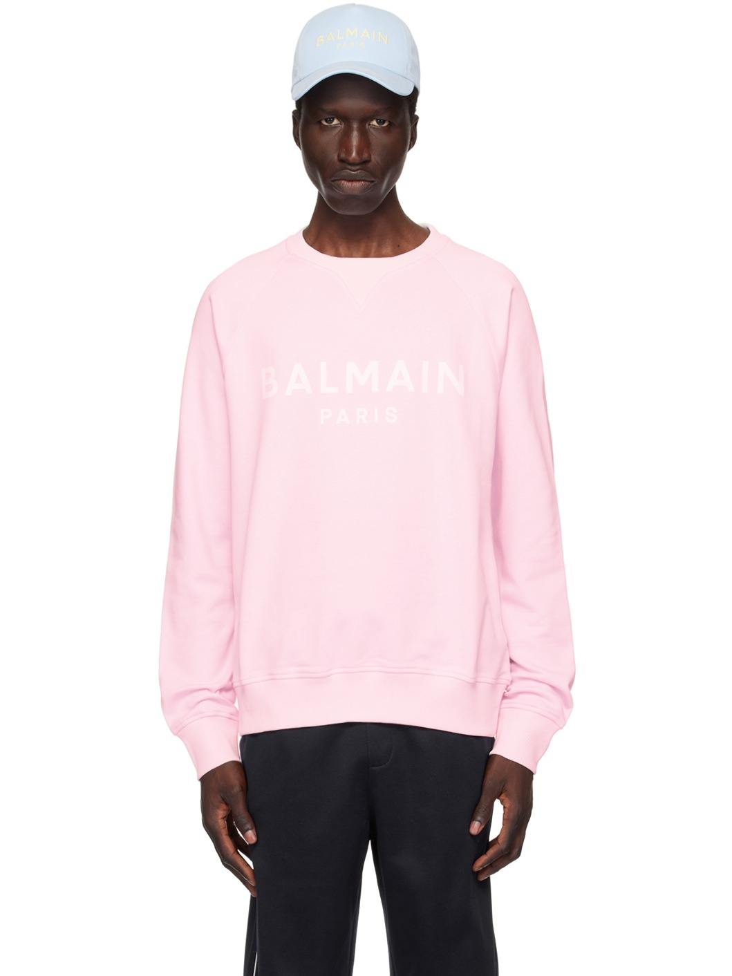 Pink 'Balmain Paris' Printed Sweatshirt - 1