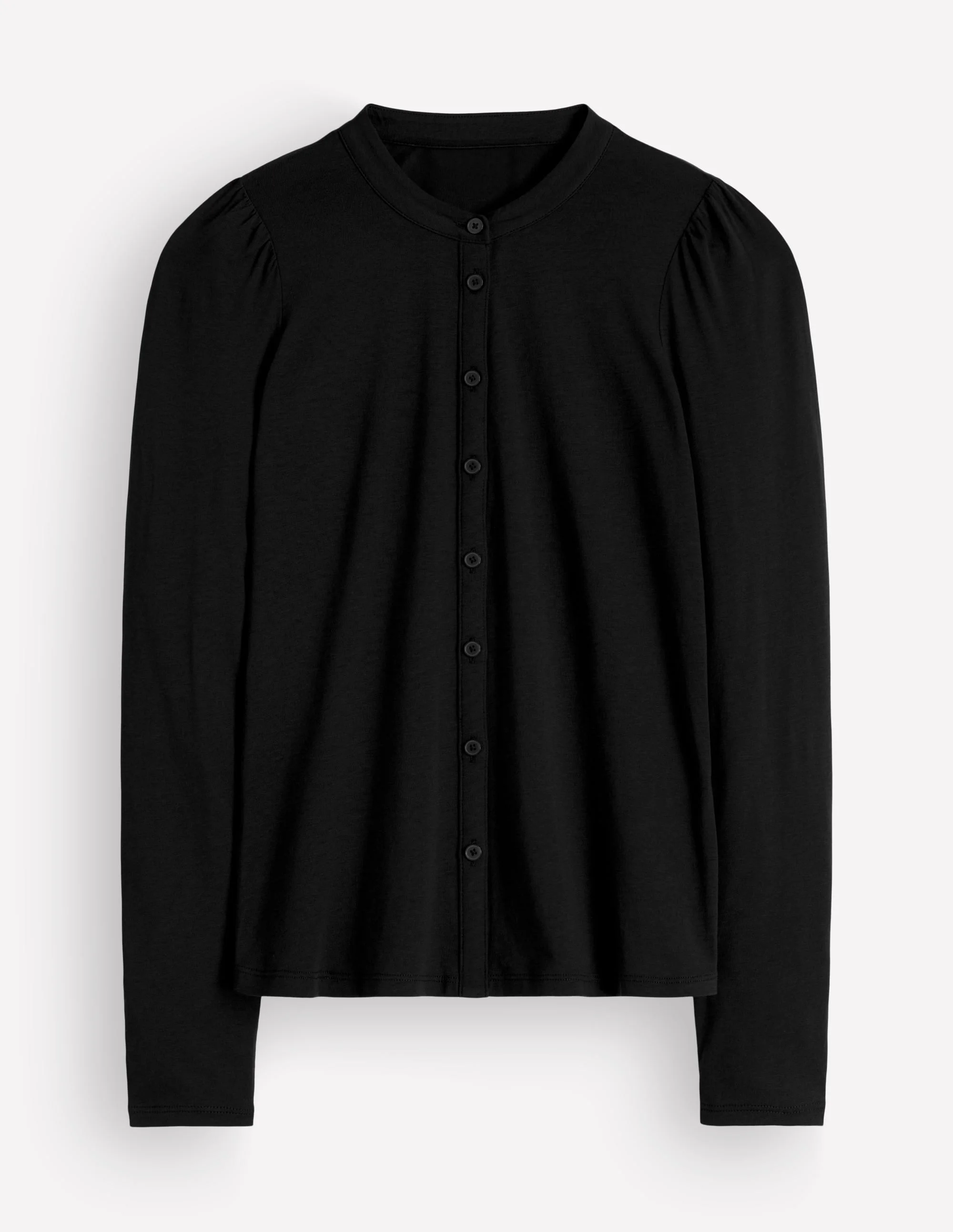 Supersoft Puff Sleeve Shirt-Black - 1