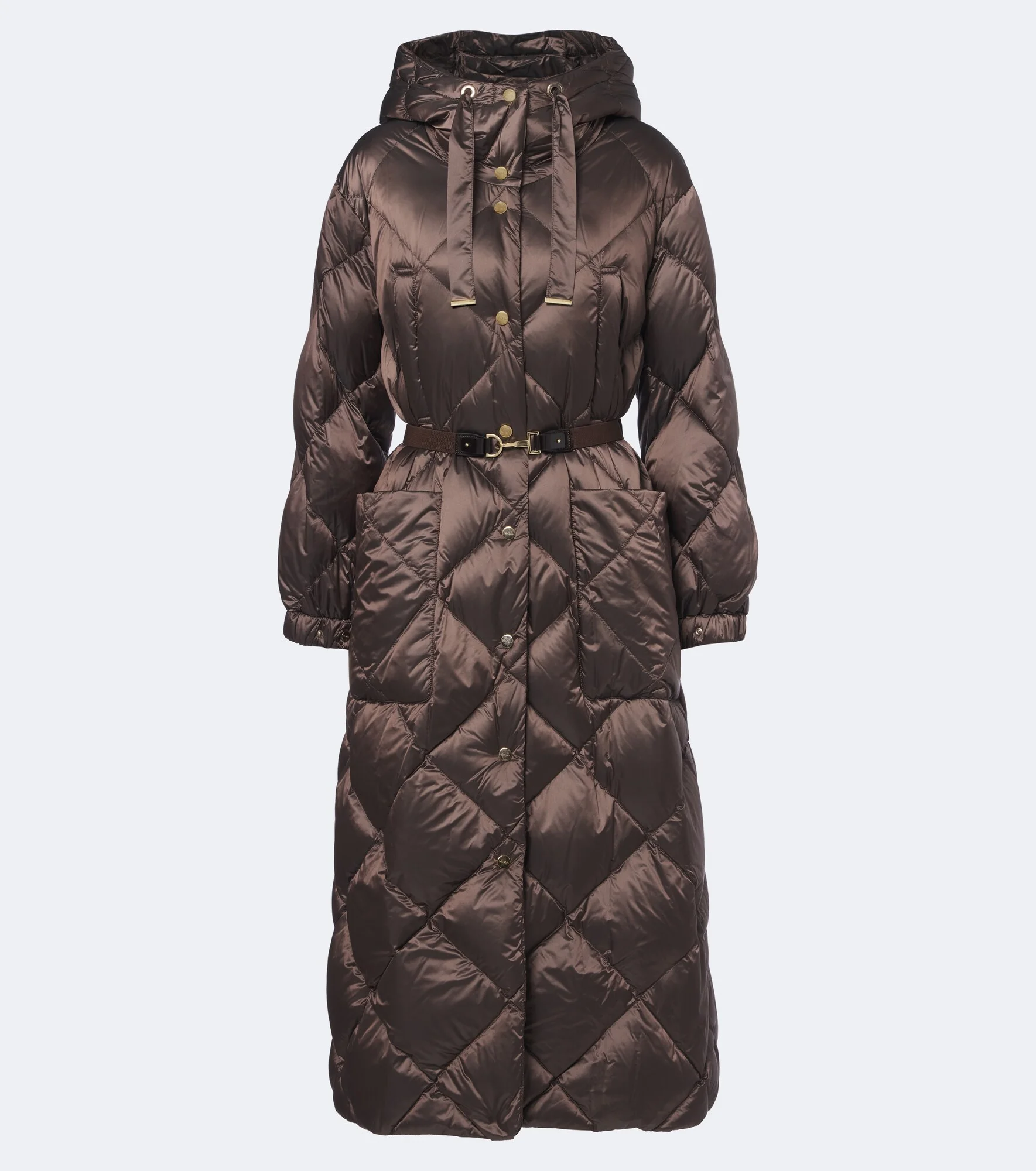 Hooded quilted down coat - 1