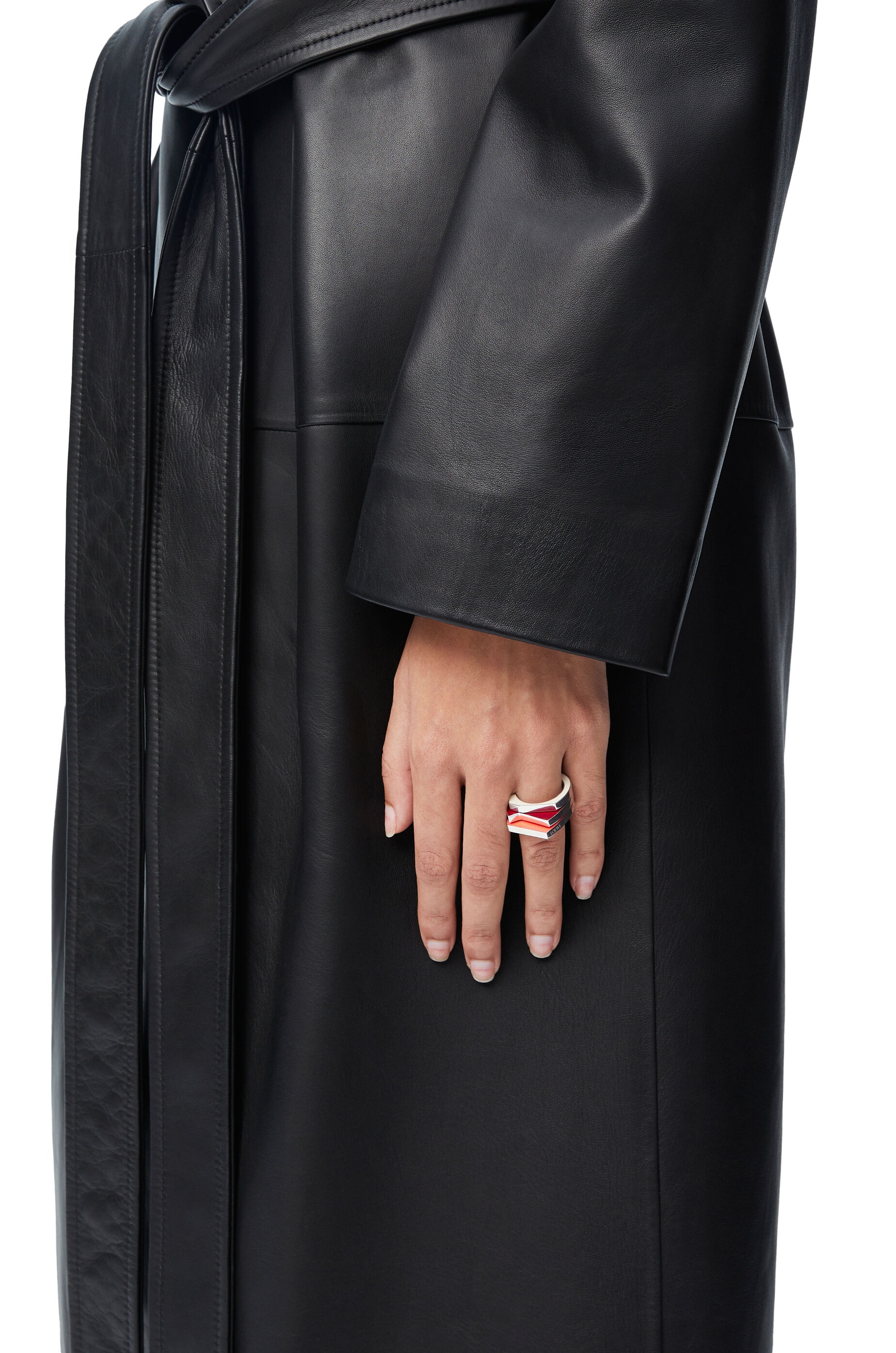 Stacked pivot ring in sterling silver and enamel - 2