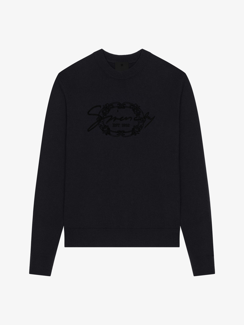 SWEATER IN WOOL WITH GIVENCHY MEDALLION - 1