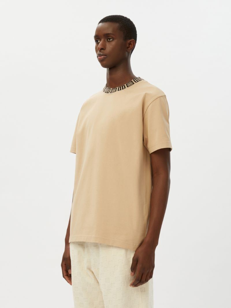 MONOGRAM RIB COLLAR T-SHIRT - 4