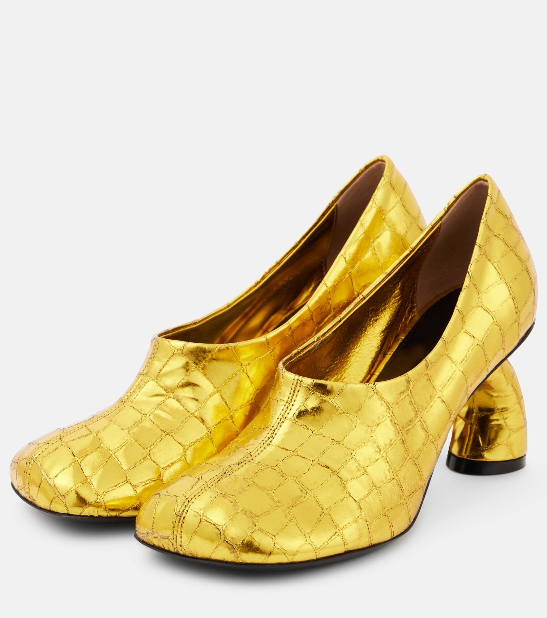 75 metallic leather pumps - 4