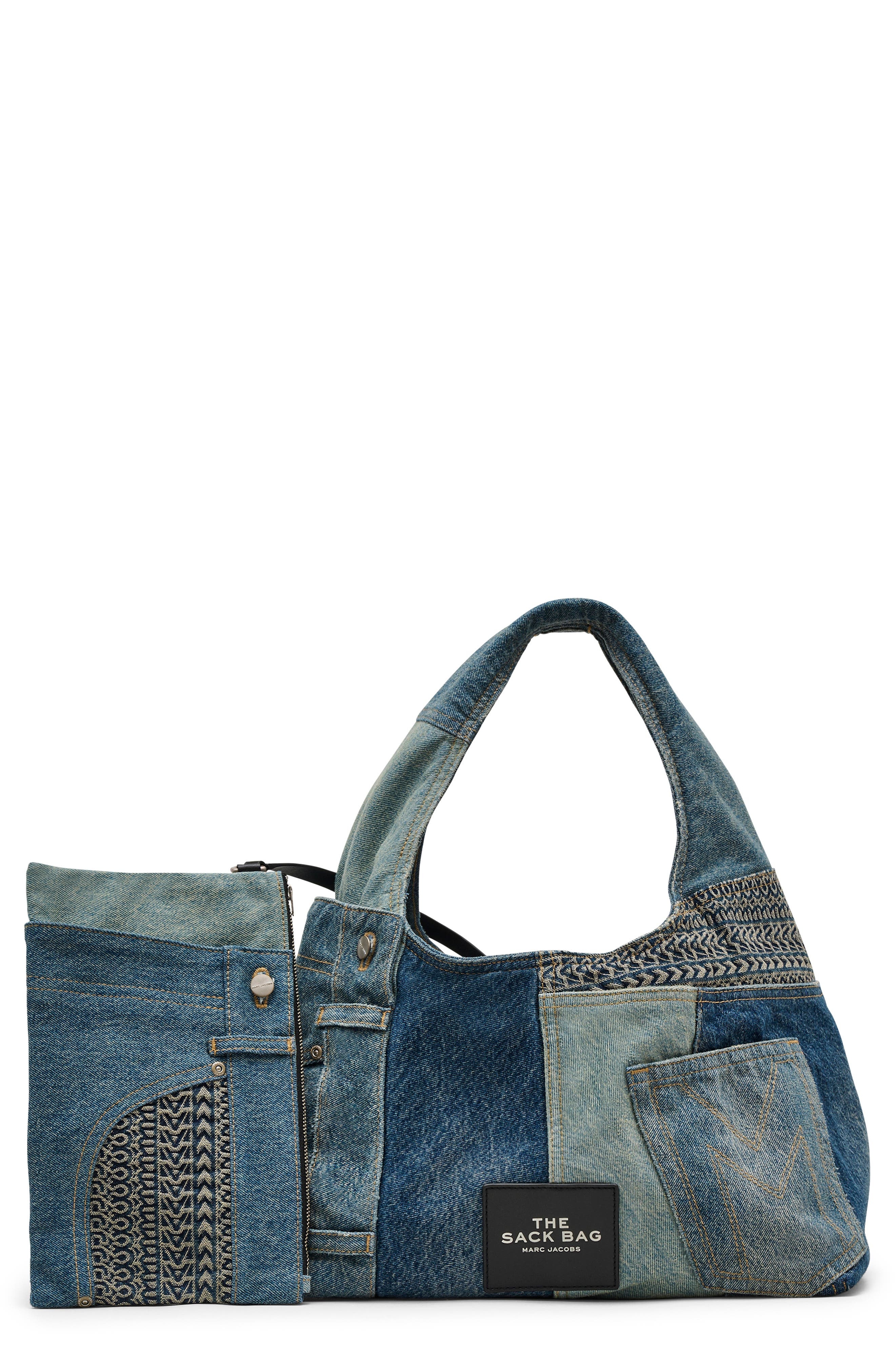 Marc Jacobs The Sack Deconstructed Denim Shoulder Bag in Indigo Multi at Nordstrom - 7