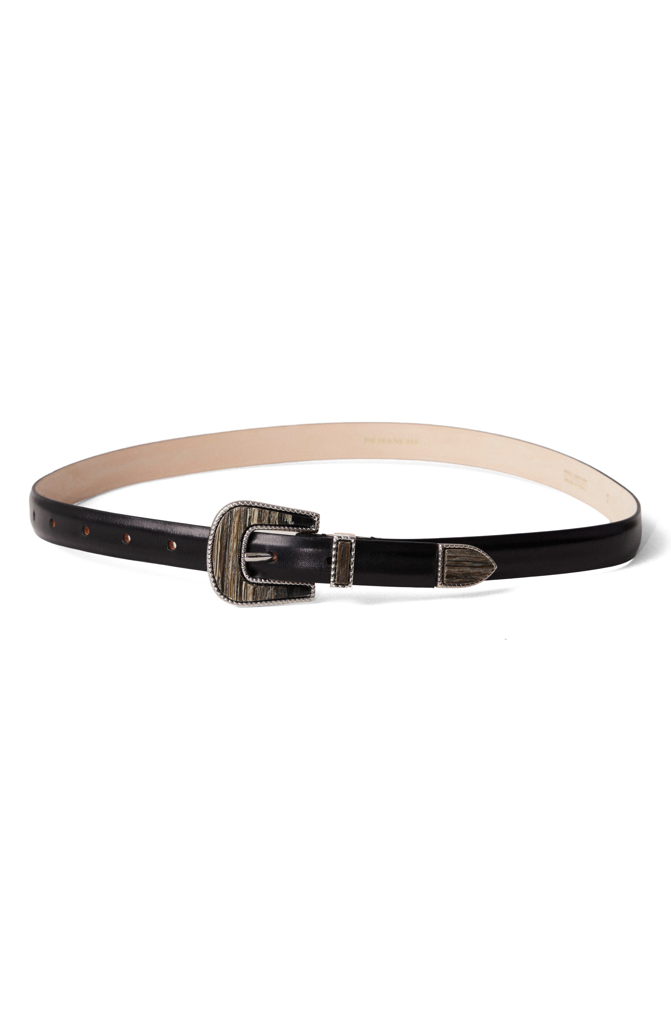 Déhanche Travertine Leather Belt in Black/onyx/silver at Nordstrom - 2